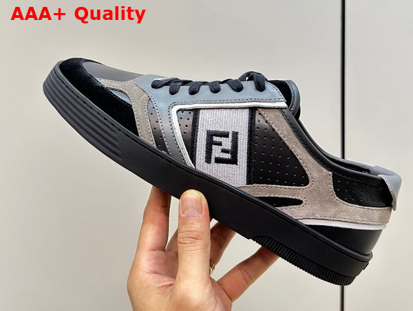 Fendi Step Black Leather Low Tops Replica