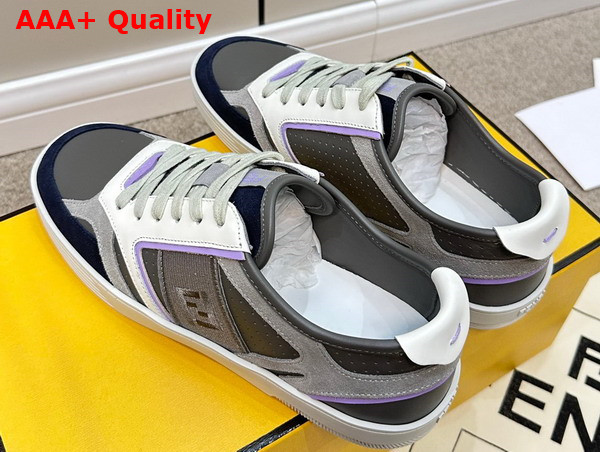 Fendi Step Gray Leather Low Tops Replica