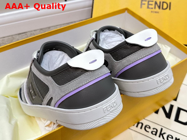 Fendi Step Gray Leather Low Tops Replica