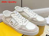 Fendi Step White Leather Low Tops Replica