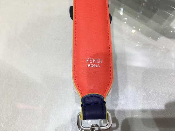 Fendi Strap You Interchangeable Orange Leather Shoulder Strap with Flowers for Sale