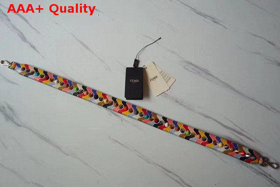 Fendi Strap You Multicolored Long Leather Shoulder Strap with Studs Replica