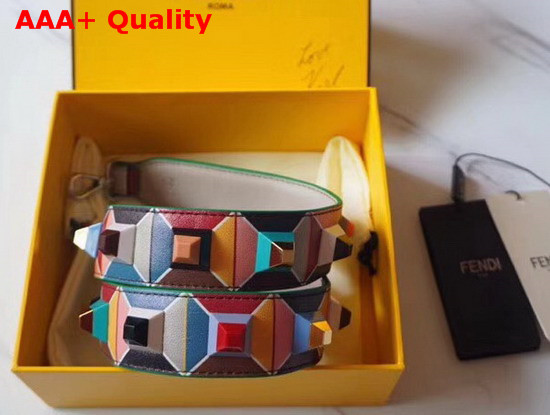 Fendi Strap You Multicoloured Rockstud Leather Shoulder Strap Replica