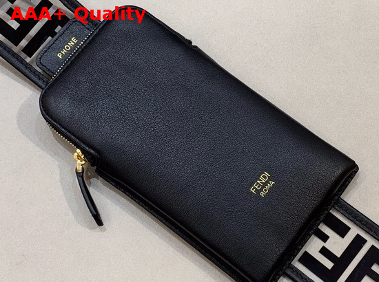 Fendi Strap You PU Shoulder Strap Black Replica