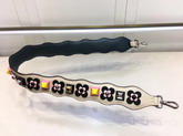 Fendi Strap You Shoulder Strap in Beige Leather Decorated with Two Tone Studs and Flowerland Flowers For Sale