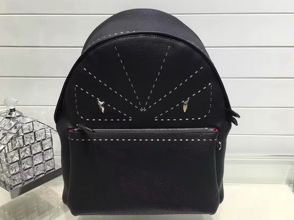 Fendi Studded Bag Bugs Backpack in Black Roman Leather for Sale