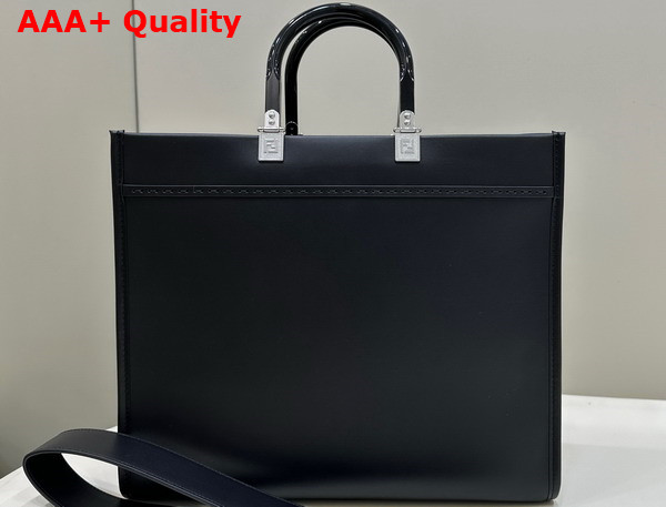 Fendi Sunshine Medium Black Leather Shopper Replica