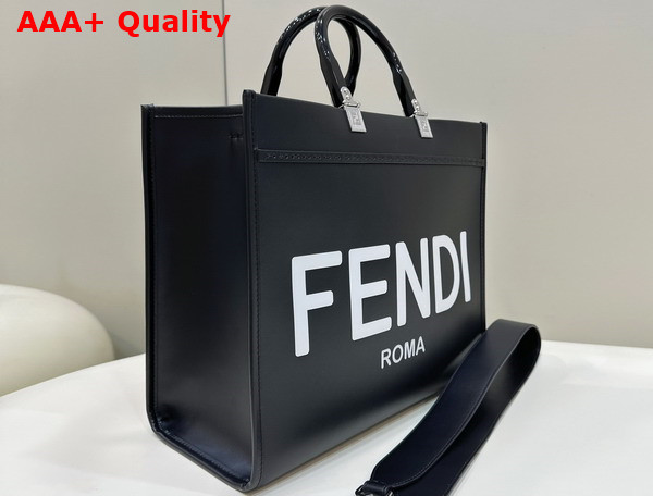 Fendi Sunshine Medium Black Leather Shopper Replica