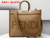 Fendi Sunshine Medium Brown Flannel Shopper Bag Replica