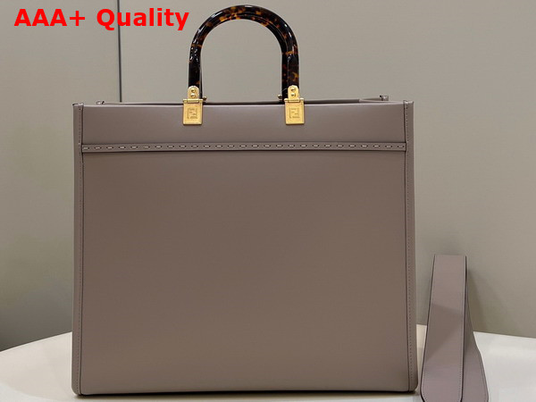 Fendi Sunshine Medium Dove Gray Leather Shopper Replica