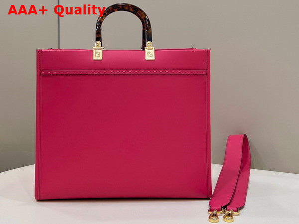 Fendi Sunshine Medium Fuchsia Leather Shopper Replica