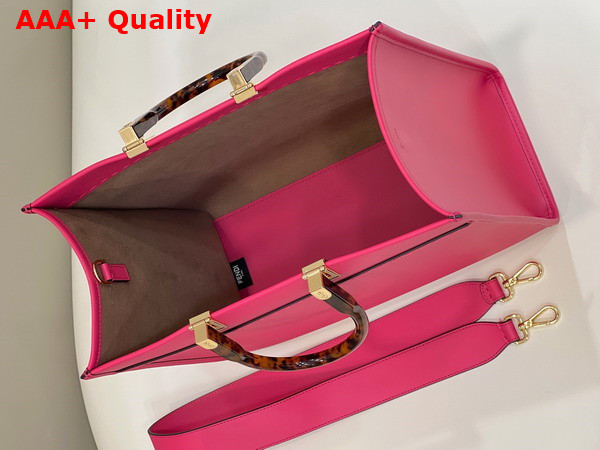 Fendi Sunshine Medium Fuchsia Leather Shopper Replica