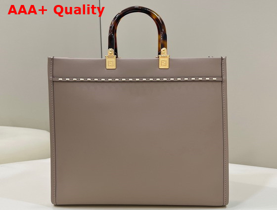 Fendi Sunshine Medium Gray Leather and Elaphe Shopper Bag Replica