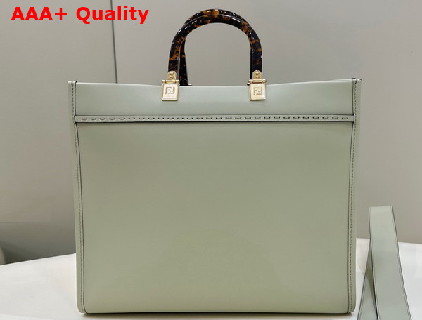 Fendi Sunshine Medium Light Green Leather Shopper Replica