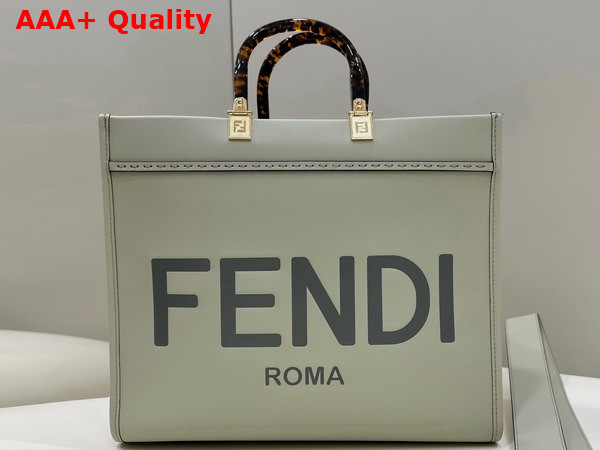 Fendi Sunshine Medium Light Green Leather Shopper Replica