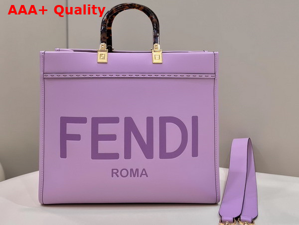 Fendi Sunshine Medium Lilac Leather Shopper Replica