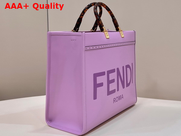 Fendi Sunshine Medium Lilac Leather Shopper Replica