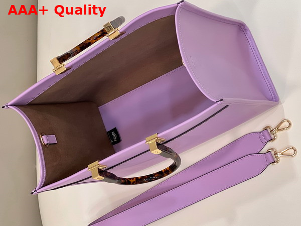 Fendi Sunshine Medium Lilac Leather Shopper Replica