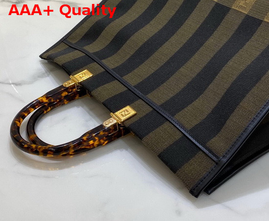 Fendi Sunshine Shopper in Brown Fabric Replica