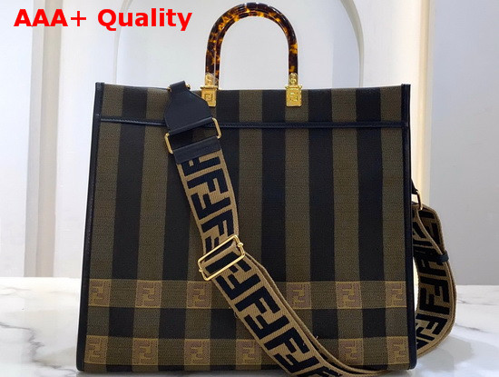 Fendi Sunshine Shopper in Brown Fabric Replica