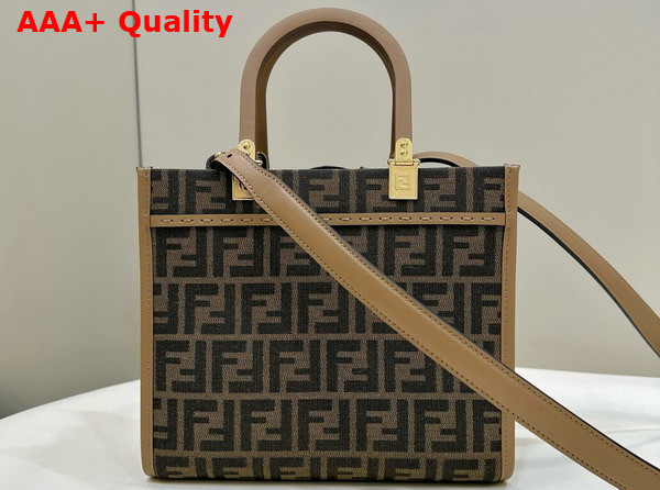 Fendi Sunshine Small Brown FF Jacquard Fabric Bag Replica