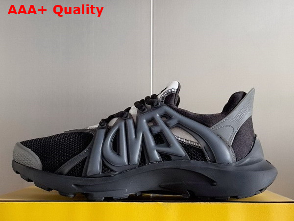 Fendi Tag Sneakers Black Technical Mesh Running Sneakers Replica