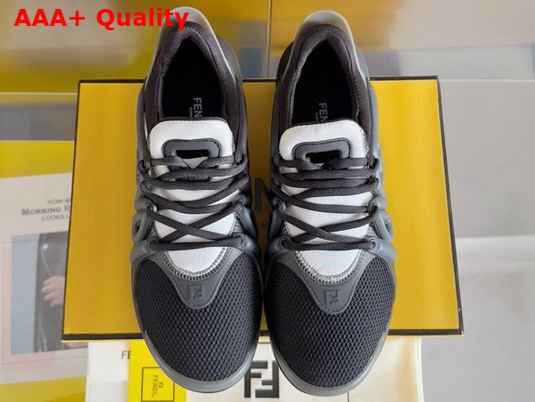 Fendi Tag Sneakers Black Technical Mesh Running Sneakers Replica