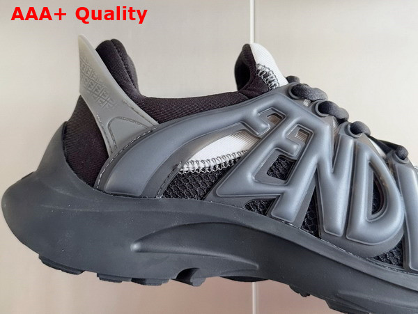 Fendi Tag Sneakers Black Technical Mesh Running Sneakers Replica