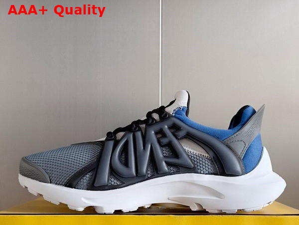 Fendi Tag Sneakers Blue Technical Mesh Running Sneakers Replica