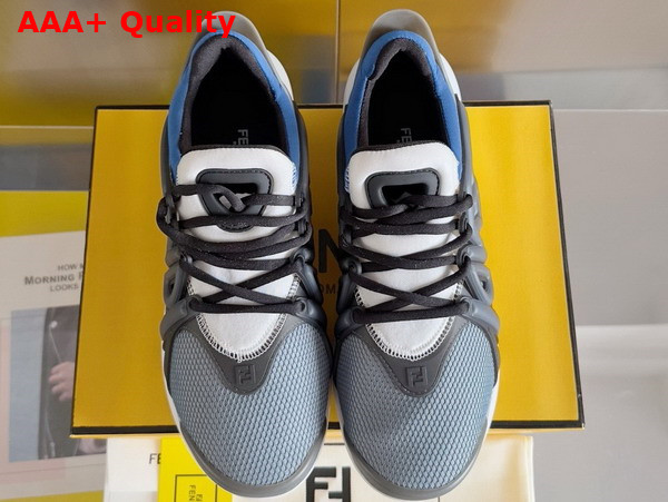 Fendi Tag Sneakers Blue Technical Mesh Running Sneakers Replica