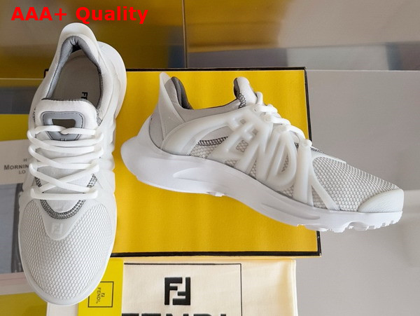 Fendi Tag Sneakers White Technical Mesh Running Sneakers Replica