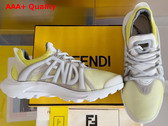 Fendi Tag Sneakers Yellow Technical Mesh Running Sneakers Replica
