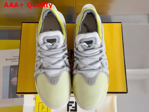 Fendi Tag Sneakers Yellow Technical Mesh Running Sneakers Replica