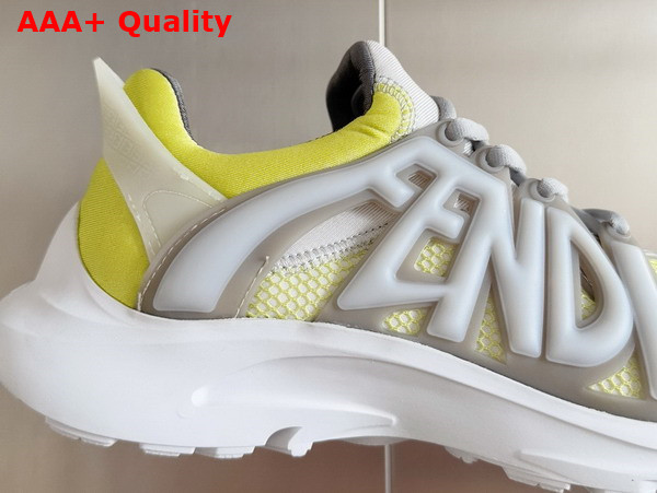 Fendi Tag Sneakers Yellow Technical Mesh Running Sneakers Replica