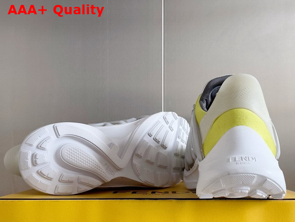 Fendi Tag Sneakers Yellow Technical Mesh Running Sneakers Replica