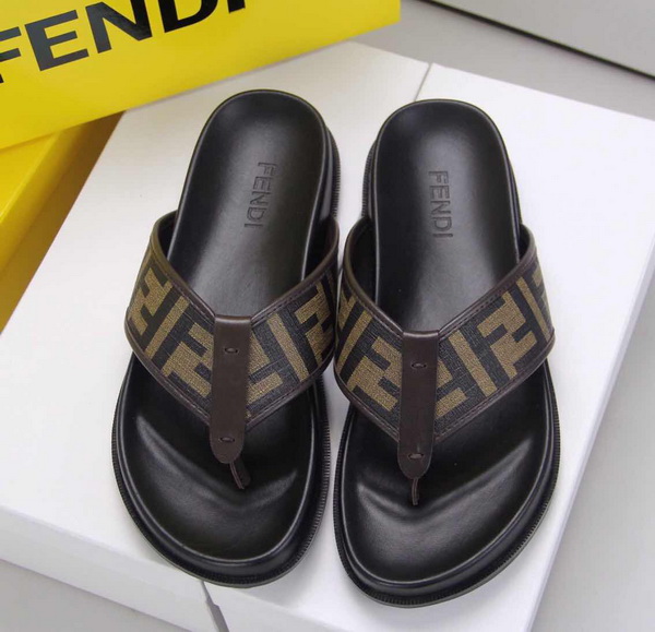 Fendi Thong Sandal In Black Canvas Leather Sole for Sale