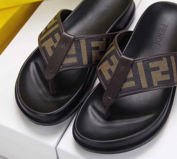 Fendi Thong Sandal In Black Canvas Leather Sole for Sale