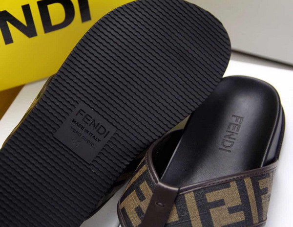 Fendi Thong Sandal In Black Canvas Leather Sole for Sale