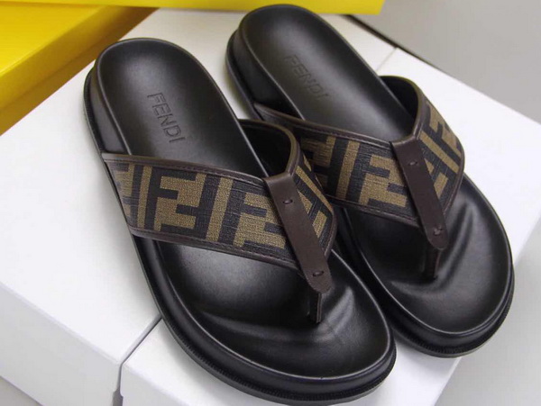 Fendi Thong Sandal In Black Canvas Leather Sole for Sale