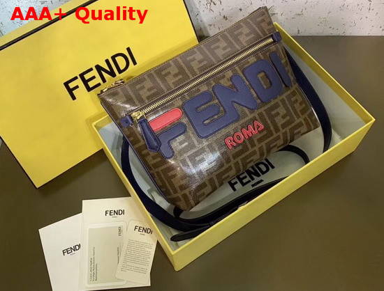 Fendi Toiletry Case Dark Brown Glazed Fabric with FF Motif Replica