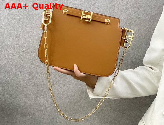 Fendi Touch Brown Leather Bag Replica