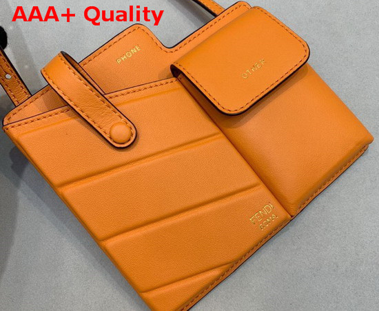 Fendi Two Pocket Mini Bag Orange Calf Leather Replica