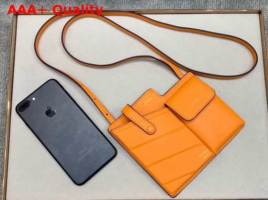 Fendi Two Pocket Mini Bag Orange Calf Leather Replica