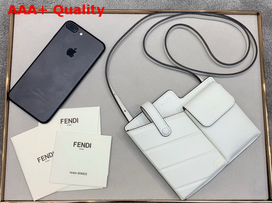 Fendi Two Pocket Mini Bag White Leather Replica