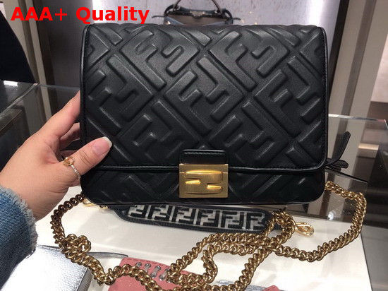 Fendi Upside Down Black Leather Bag Replica