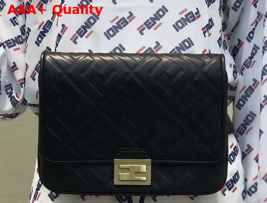 Fendi Upside Down Black Leather Bag Replica