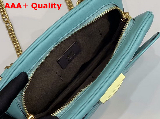 Fendi Upside Down Light Blue Leather Bag Replica