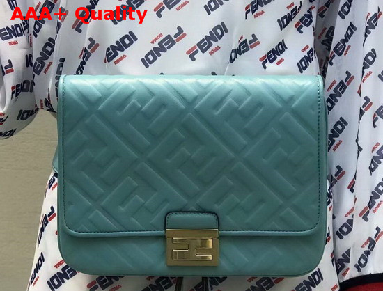 Fendi Upside Down Light Blue Leather Bag Replica