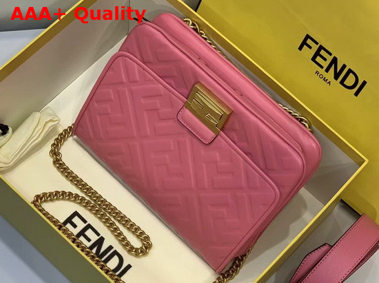 Fendi Upside Down Pink Leather Bag Replica