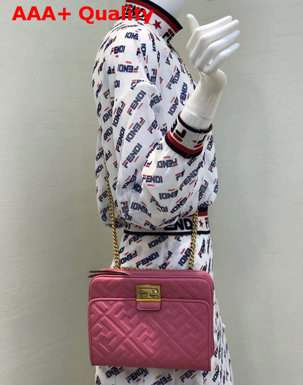 Fendi Upside Down Pink Leather Bag Replica